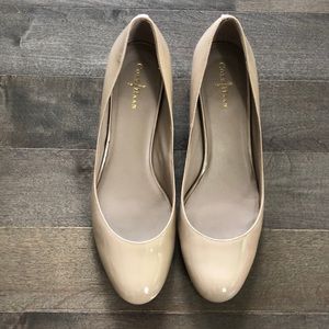 Cole Haan Patent Leather Nude Wedges